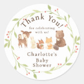 Bezauberter Wald Danke Runder Aufkleber (Vorderseite)