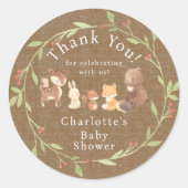 Bezauberter Wald Danke Runder Aufkleber (Vorderseite)