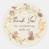 Bezauberter Wald Danke Runder Aufkleber (Vorderseite)