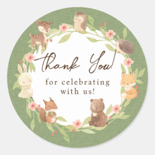 Bezauberter Wald Danke Runder Aufkleber
