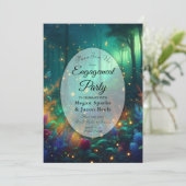 Bezauberter Wald der strahlenden Juwelen-Verlobung Einladung (Stehend Vorderseite)