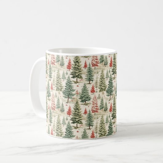Bezauberter Wald: Ein Wald mit Weihnachtsbäumen Kaffeetasse (Vorderseite Links)