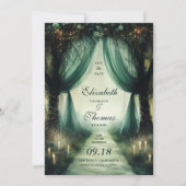 Bezauberter Wald Elegant Moody Dark Foto Hochzeit Save The Date (Vorderseite)