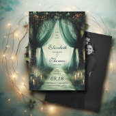 Bezauberter Wald Elegant Moody Dark Foto Hochzeit Save The Date