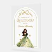 Bezauberter Wald Elegant Quinceanera Begrüßungszei Acrylschild (Winkel)