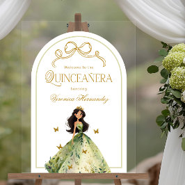 Bezauberter Wald Elegant Quinceanera Begrüßungszei Acrylschild