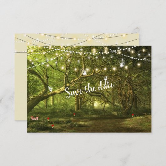 Bezauberter Wald, Fairies, Hochzeiten von String-L Save The Date (Vorne/Hinten)