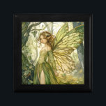 Bezauberter Wald Fairy Keepake Erinnerungskiste<br><div class="desc">Bezauberte Smaragdwald Fee Sake Box für Kinder. Smaragdgrün und goldene Farben. Fei Feen whimsical dunklen Wald Märchenart Stil.</div>