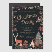 Bezauberter Wald Frohe Weihnachts-Party Magneteinladung (Vorne/Hinten)