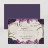 Bezauberter Wald Lila Märchenhochzeit RSVP Karte (Vorne/Hinten)