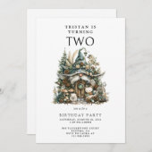 Bezauberter Wald macht zwei Geburtstagsparty Einladung (Vorne/Hinten)