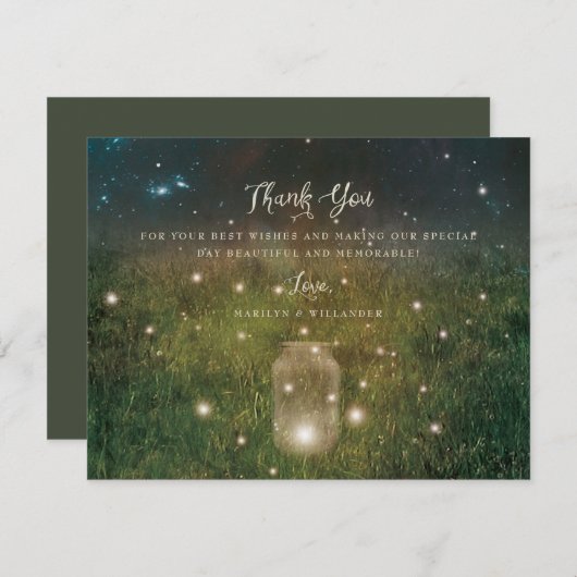 Bezauberter Wald Mason Jar Rustic Dankeschön Karte (Vorne/Hinten)