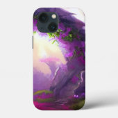 Bezauberter Wald mit blühenden violetten Blumen Case-Mate iPhone Hülle (Rückseite)