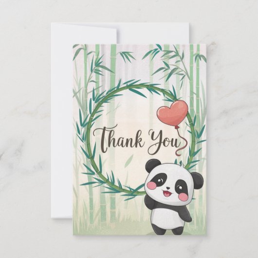 Bezauberter Wald Panda Dankeskarte (Vorderseite)