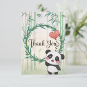 Bezauberter Wald Panda Dankeskarte (Stehend Vorderseite)