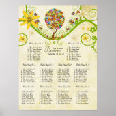 Bezauberter Wald Patchwork Blumenbaum Poster (Vorne)