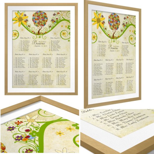 Bezauberter Wald Patchwork Blumenbaum Poster