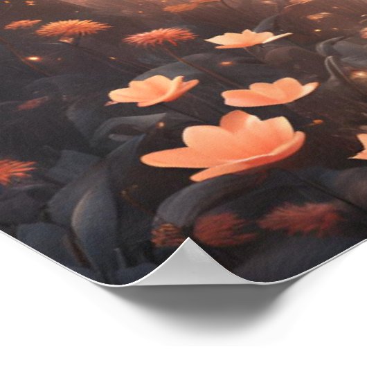 Bezauberter Wald PEACH KLEINE LICHTE Poster (Ecke)