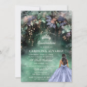 Bezauberter Wald Periwinkle Blue Chic Quinceanera Einladung (Vorderseite)