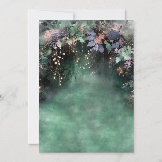 Bezauberter Wald Periwinkle Blue Chic Quinceanera Einladung (Rückseite)