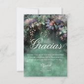 Bezauberter Wald Periwinkle Woodland Quinceanera Dankeskarte (Vorderseite)