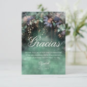 Bezauberter Wald Periwinkle Woodland Quinceanera Dankeskarte (Stehend Vorderseite)