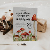 Bezauberter Wald-Pilze-Kindergeburtstag Einladung