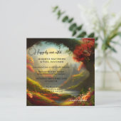 Bezauberter Wald QR glücklich je nach Hochzeit Einladung (Stehend Vorderseite)