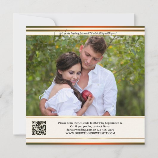 Bezauberter Wald QR glücklich je nach Hochzeit Einladung (Rückseite)