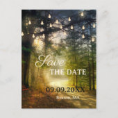 Bezauberter Wald QR Save the Date Postkarte (Vorderseite)