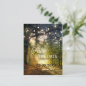 Bezauberter Wald QR Save the Date Postkarte (Stehend Vorderseite)