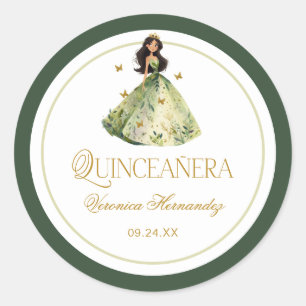 Bezauberter Wald Quinceanera Geburtstag Runder Aufkleber