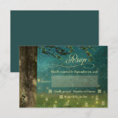 Bezauberter Wald Rustic Mason Jar Wedding RSVP Karte (Vorne/Hinten)