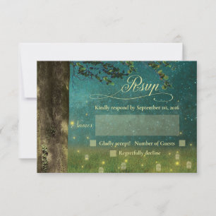 Bezauberter Wald Rustic Mason Jar Wedding RSVP Karte