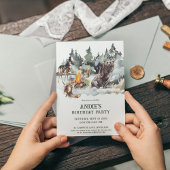 Bezauberter Wald Rustikaler Wald Junge 1. Geburtst Einladung