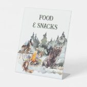 Bezauberter Wald Rustikaler Wald Junge 1. Geburtst Sockelschild (Vorderseite)