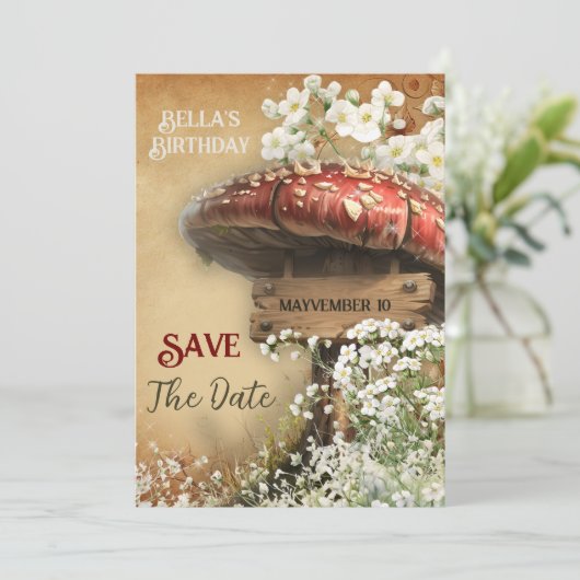 Bezauberter Wald Save the Date - Mystische Fee Einladung (Stehend Vorderseite)