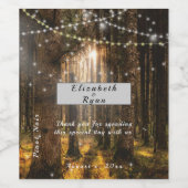 Bezauberter Wald, Sonnenuntergang, Streichellichte Weinetikett (Einzelnes Label)