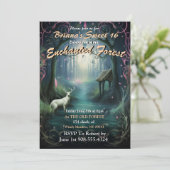 Bezauberter Wald Stag Sweet 16 Einladungen (Stehend Vorderseite)