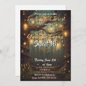 Bezauberter Wald Süße 16 Einladungen (Vorne/Hinten)
