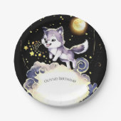 Bezauberter Wald Wolf Birthday Pappteller (Vorderseite)