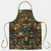 Bezauberter Waldbärenbraun-Monogramm Schürze (Vorderseite)