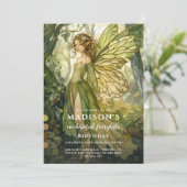 Bezauberter Waldbrairy zum Geburtstag Einladung (Stehend Vorderseite)