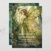 Bezauberter Waldbrairy zum Geburtstag Einladung (Vorne/Hinten)