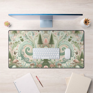 Bezauberter Waldbrunnen: Ein pastellfarbener Traum Schreibtischunterlage