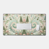 Bezauberter Waldbrunnen: Ein pastellfarbener Traum Schreibtischunterlage (Tastatur & Maus)