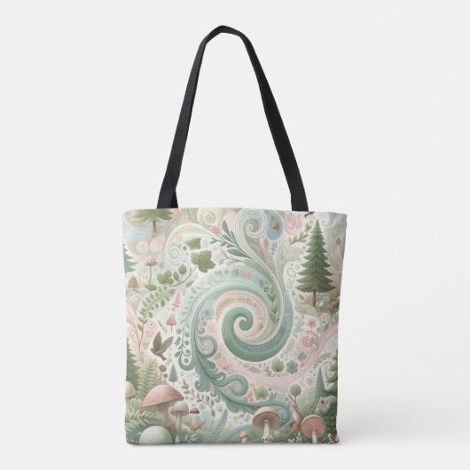 Bezauberter Waldbrunnen: Ein pastellfarbener Traum Tasche (Rückseite)