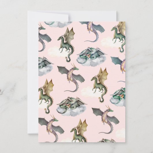 Bezauberter Walddrache Geburtstagsinvitati Einladung (Rückseite)