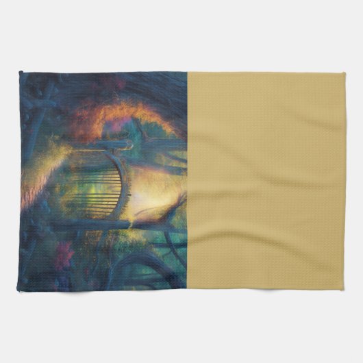 Bezauberter Waldgarten | Digitale Kunst Geschirrtuch (Horizontal)