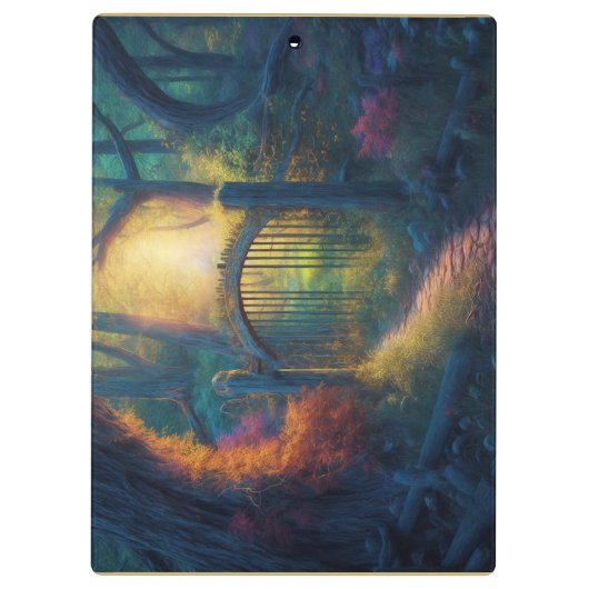 Bezauberter Waldgarten | Digitale Kunst Klemmbrett (Rückseite)